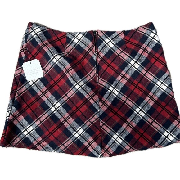 NWT Altar'd State Plaid Mini Skirt Red And Blue Size Medium RP:60$ - Picture 2 of 4